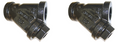 1.5" Mueller Steam Specialty WYE Strainer - Lot of 2 Class 250 CI NPT End