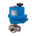 3 Way Direct Mount L-Ported Stainless NPT Ball Valve 100-240 VAC Actuator Bonomi 8E070-003