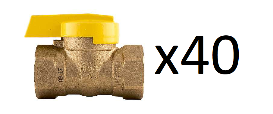 1/2" Gas Ball Valve - One Piece Valve - Lot of 40 - American Valve - M89