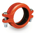 Grooved Flexible Coupling

Grooved Fittings are designed and

manufactured to comply with Groove Dimen-

sion ANSI/AWWA C606. Grooved mechanical

couplings conform to ASTM F1476. Ductile

iron pipe couplings and fittings material con-

form to ASTM A536 G