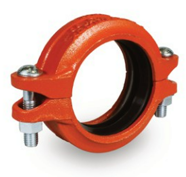 Grooved Flexible Coupling

Grooved Fittings are designed and

manufactured to comply with Groove Dimen-

sion ANSI/AWWA C606. Grooved mechanical

couplings conform to ASTM F1476. Ductile

iron pipe couplings and fittings material con-

form to ASTM A536 G