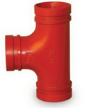 Grooved Tee

Grooved Fittings are designed and

manufactured to comply with Groove Dimen-

sion ANSI/AWWA C606. Grooved mechanical

couplings conform to ASTM F1476. Ductile

iron pipe couplings and fittings material con-

form to ASTM A536 Grade 65-45-12.